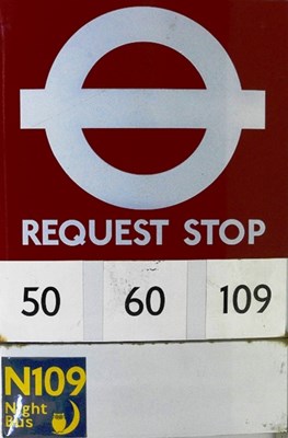 Lot 001 - A bus stop sign