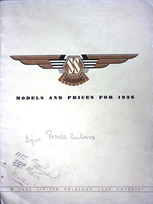 Lot 129 - Jaguar SS brochure.