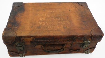 Lot 2 - Pre-war leather traveller’s suitcase