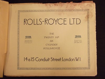 Lot 59 - LOT 59.
Rolls-Royce brochure.
A brochure for...