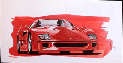 Lot 58 - Ferrari F40 Tony Upson canvas