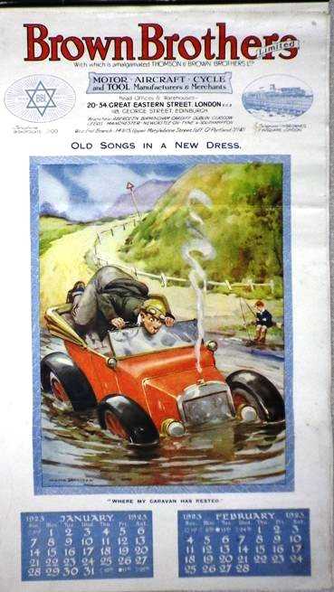 Lot 11 - 3 motoring calendars Brown Bros