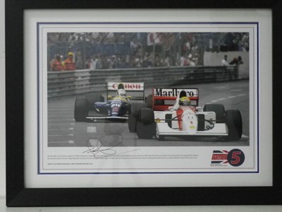 Lot 116 - Mansell & Senna print - 1992 Monaco GP