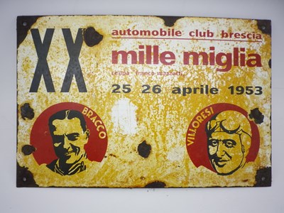 Lot 66 - Mille Miglia enamel sign