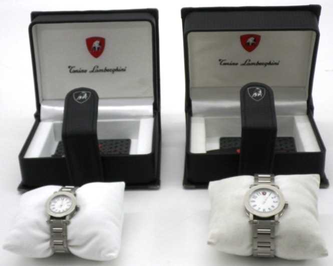 Click for high resolution Lot 72 - A pair of Lamborghini wrist watches