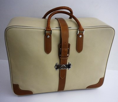 Lot 110 - Medium sized calf leather suitcase