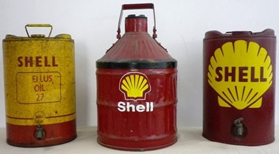 Lot 21 - Nine five-gallon oil cans