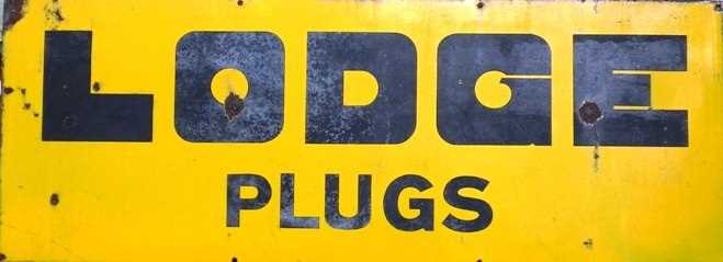 Click for high resolution Lot 71 - Lodge spark plugs enamel sign