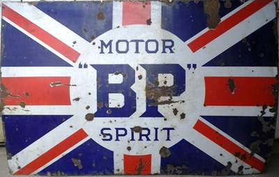 Lot 75 - BP motor spirit enamel sign