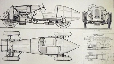 Lot 009 - Eight Amilcar line drawings
