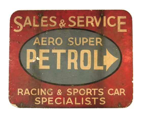 Lot 29 - ‘Aero Super Petrol’ aluminium sign