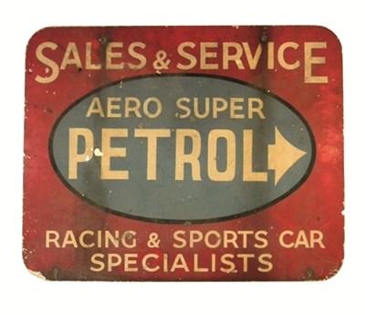 Lot 029 - ‘Aero Super Petrol’ aluminium sign