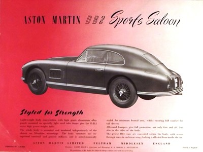 Lot 067 - Aston Martin DB2 sports saloon brochure