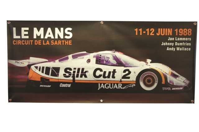 Lot 80 - 1988 V12 Jaguar XJR9 vynal banner
