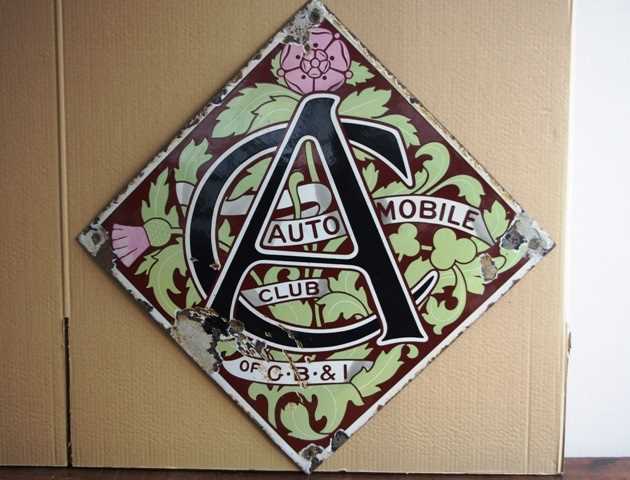 Lot 23 - Automobile Club  enamel sign