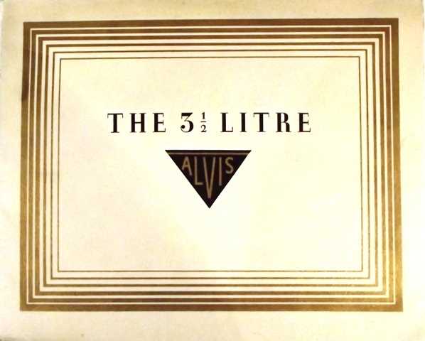 Lot 60 - Alvis 3 ½ litre brochure