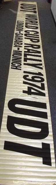Lot 77 - London-Sahara-Munich UDT vinyl banner