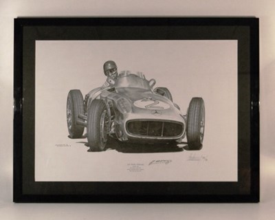 Lot 129 - Fangio signed lithographic