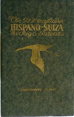 Lot 107 - Hispano Suiza instruction book