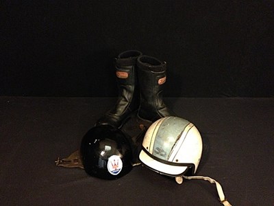 Lot 017 - Early crash helmets & motor-cycle boots
