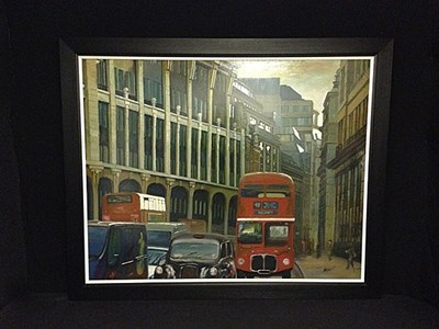Lot 088 - London city oil on canvas