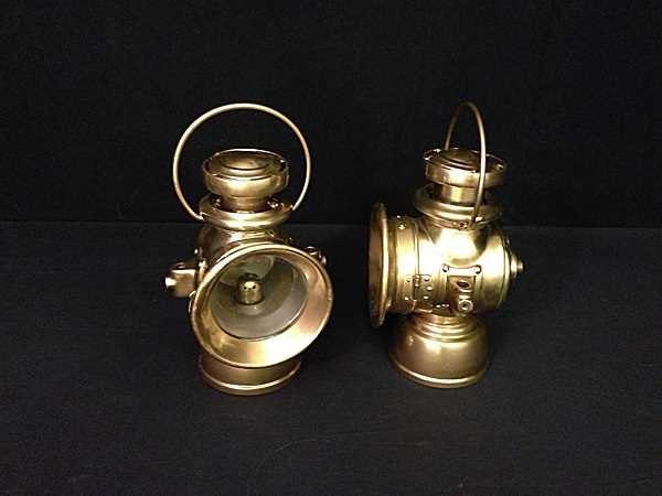 Lot 91 - Pair of Lucas road lamps