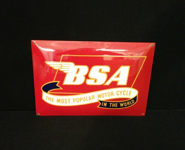 Red Bsa Lettering Lot 205 - BSA enamel sign