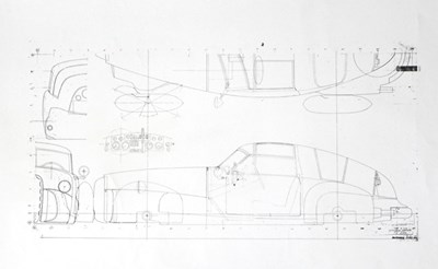 Lot 094 - Vehicle line drawings