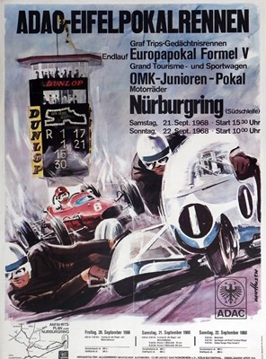Lot 095 - 1968 Nurburgring ADAC race poster