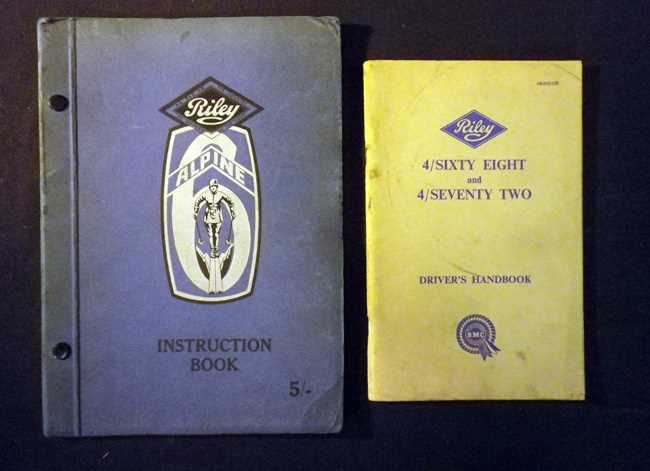 Click for high resolution Lot 110 - Riley instruction books
