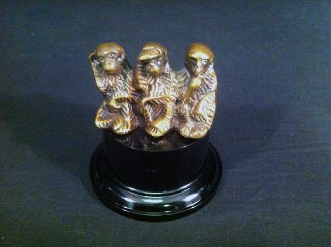 Lot 20 - 3 brass monkeys