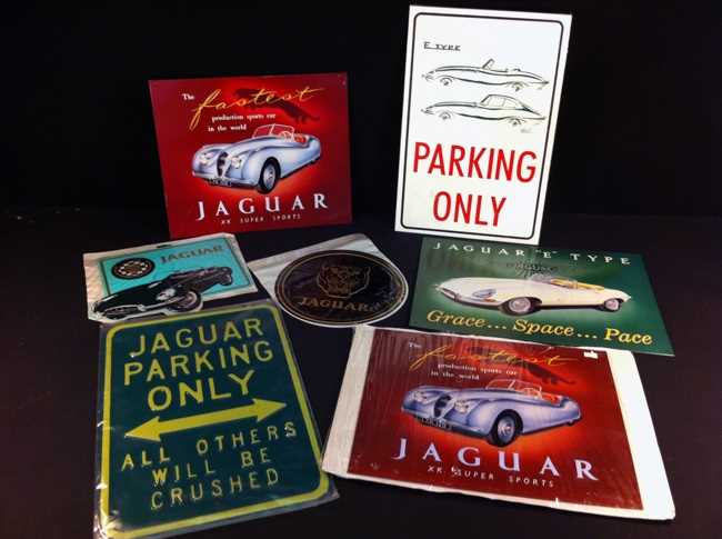 Click for high resolution Lot 39 - 7 showroom signs Jag