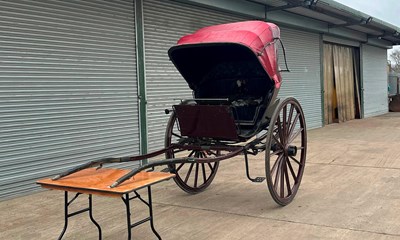 Lot Hooded Gig Horse Carriage