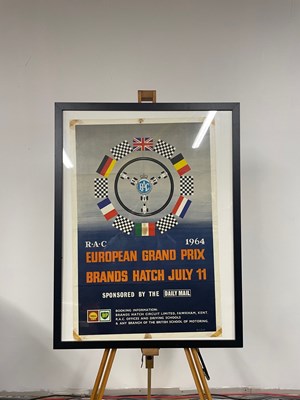 Lot Framed poster of 1964 European Grand Prix