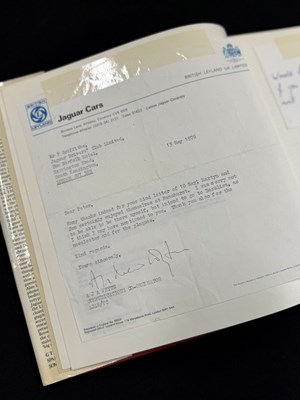 Lot Important historical multi signed Jaguar Sportscar book by key Jaguar people from 1970 to 1980 including Sir William Lyon’s