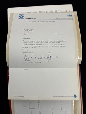 Lot Important historical multi signed Jaguar Sportscar book by key Jaguar people from 1970 to 1980 including Sir William Lyon’s