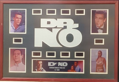 Lot Two frames and glazed Dr No film cell displays