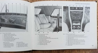 Lot Rolls-Royce Silver Shadow Owner's Handbook