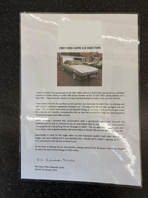 Lot 1987 Ford Capri 2.8 Injection