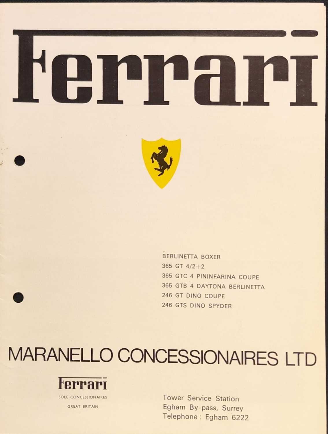Lot Maranello Concessionaires Ferrari Sales Catalogue (1970s)