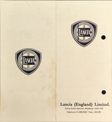 Lot Lancia Fulvia Sales Brochure / Poster