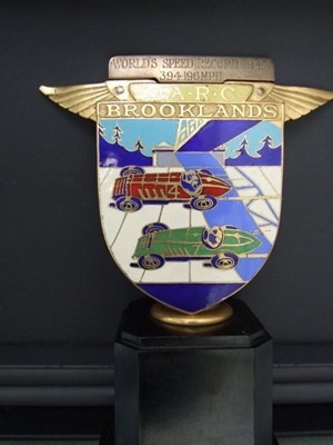 Lot 113 - A unique BARC badge presented to John Rhodes Cobb in 1947 - Worlds Speed Record 394.196 mph