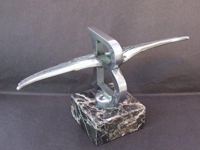 Lot 134 - A Benltey flying 'B' outstretched long wing from inter-war period in heavy cast nickel plated brass