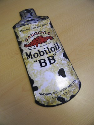 Lot 175 - Vintage Mobiloil Gargoyle 'Mobiloil BB' porcelain enamelled advertising sign