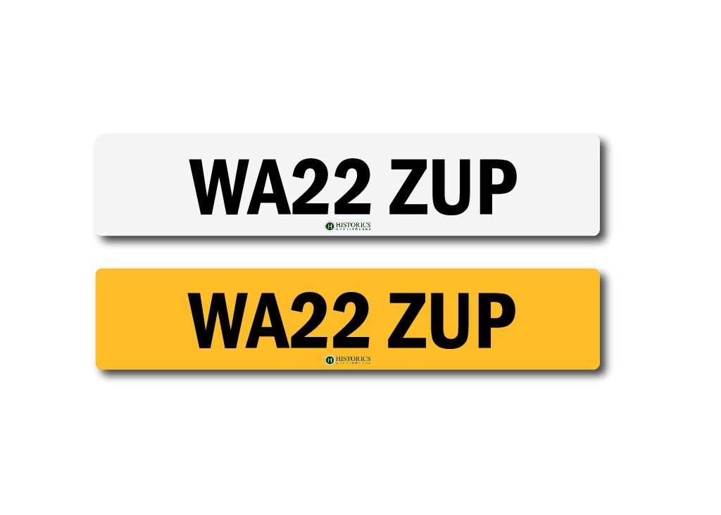 Click for high resolution Lot 106 - Number plate WA22 ZUP