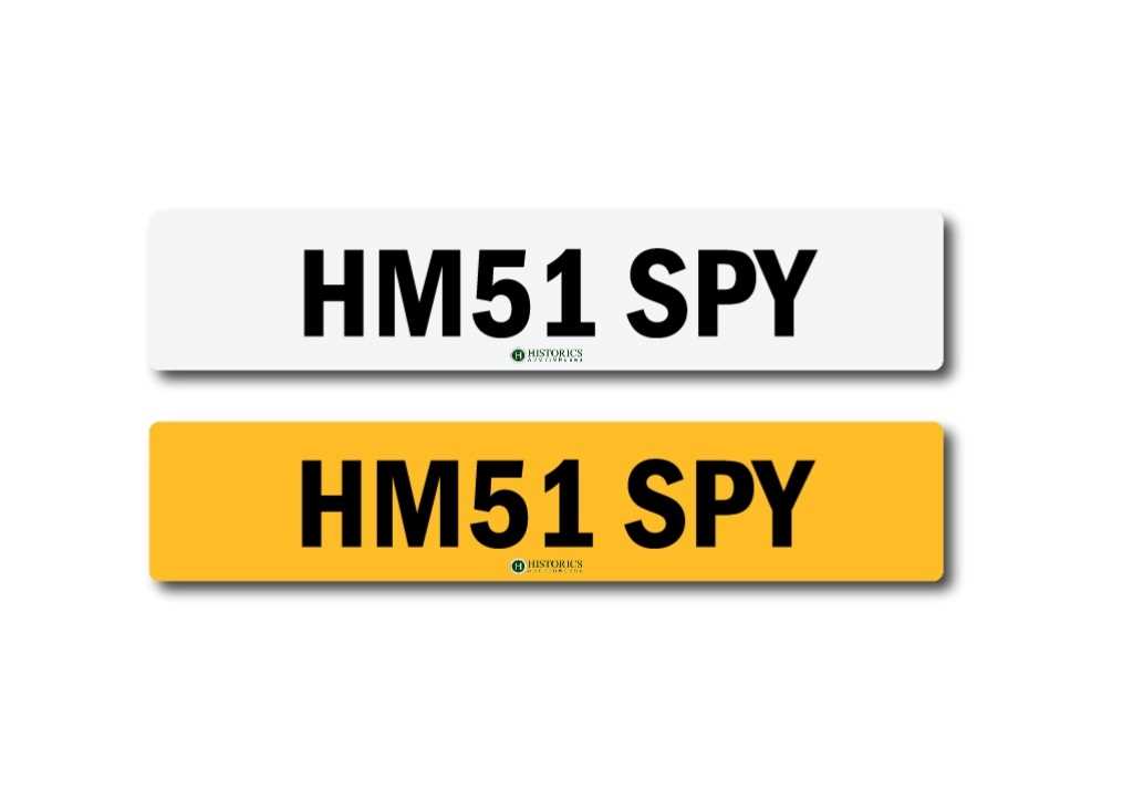 Click for high resolution Lot 107 - Number plate HM51 SPY