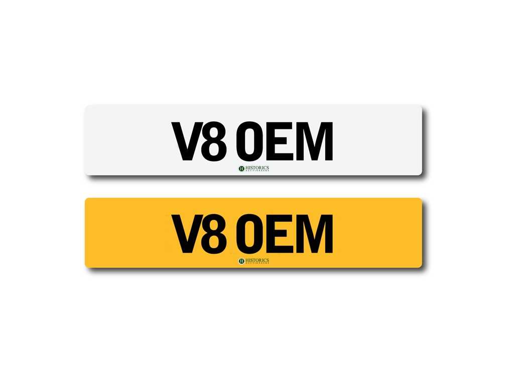 Lot 261 - Number Plate V8 OEM