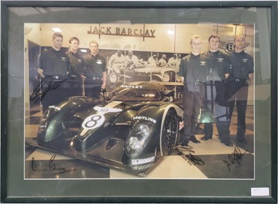 Lot 64 - Framed picture of the winning Le Mans Bentley