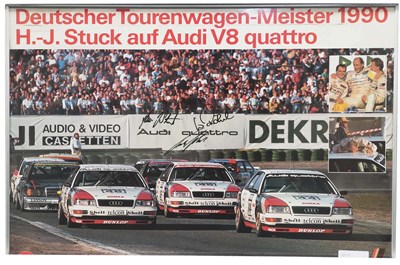 Lot 65 - Framed picture of 1990 German touring car Audi race team