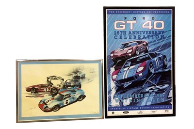 Lot 105 - Two Ford GT 40 framed photos